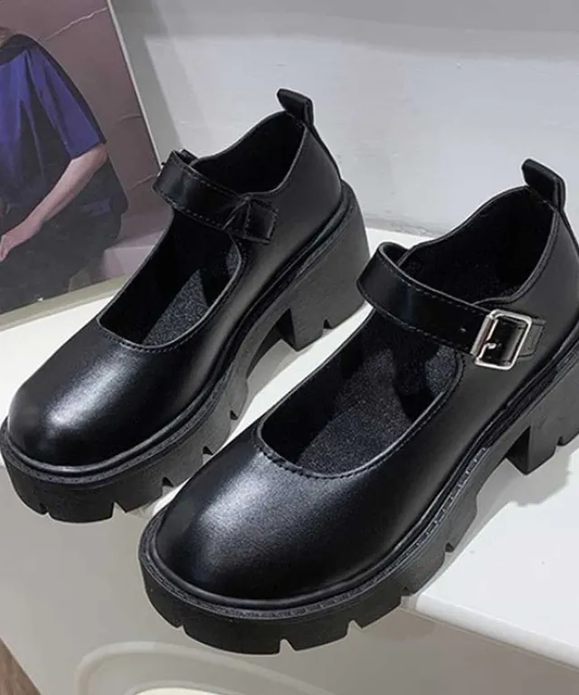 통굽 메리제인 하객룩 패션 슈즈 여성화 데이트 코디