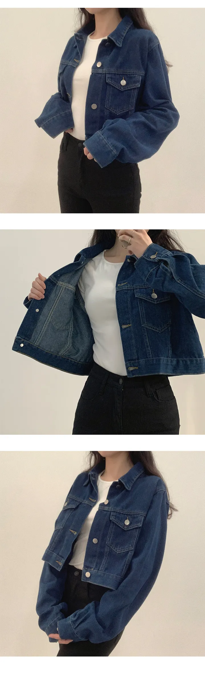 📌최저가 여깁니다! 데일리템은 미리 쟁여두어요!  [간절기필수/기본템] 스탠다드 크롭 데님 청자켓  2color 상세 이미지 10