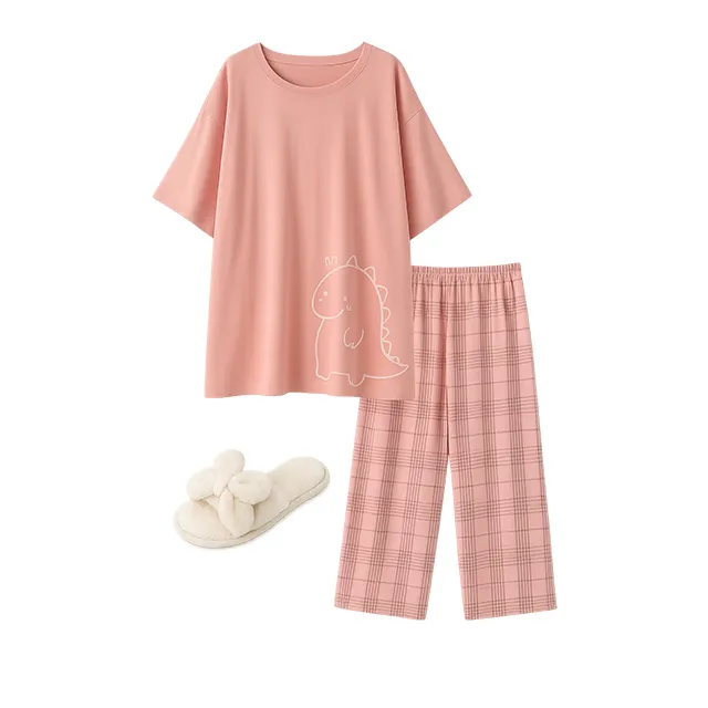 오버핏 7부 파자마 2종세트/빅사이즈/M~4XL(45~150)KG/COLOR블랙,스카이,핑크 상세 이미지 8