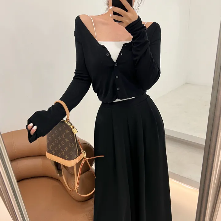 딥 유넥 슬림핏 가디건 상세 이미지 19