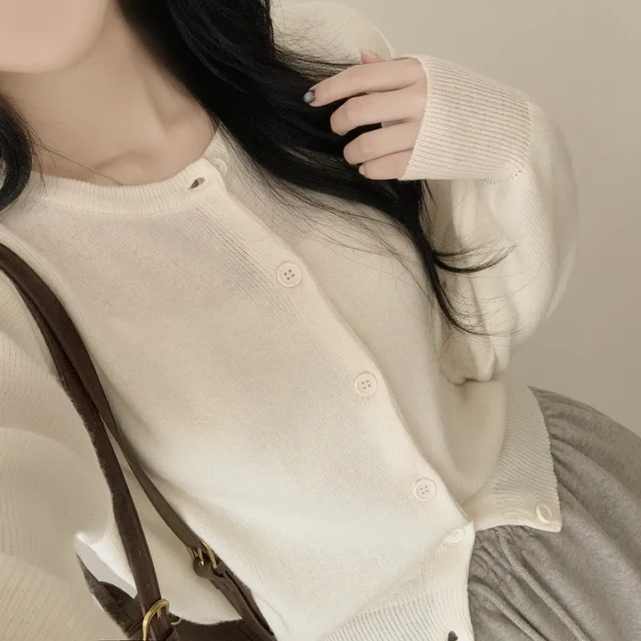 [팔뚝살커버!/포근~] 기본가디건 라운드 세미크롭 아방핏 니트가디건 상세 이미지 23