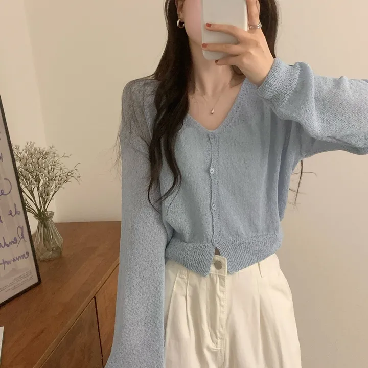 [여름까지] 소브 파스텔 V 크롭 가디건(5color) 상세 이미지 2
