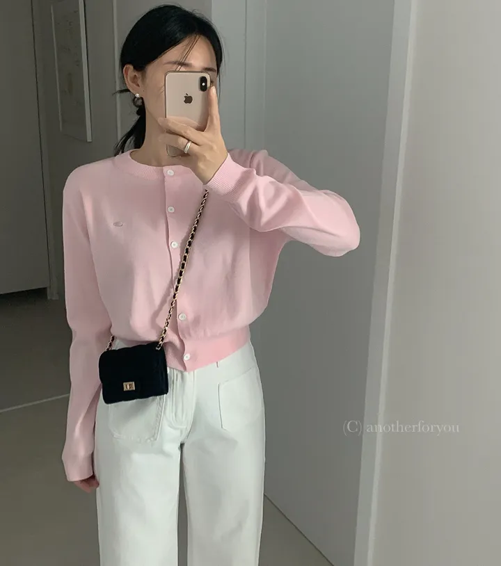 미니 심볼 펜던트 라운드 숏 가디건 4col : 어나더포유 상세 이미지 47