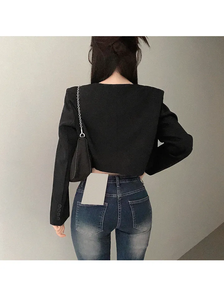 [🔥최저가🔥/완전깔끔한핏!!] 마티네 노카라 간절기 미니 크롭 자켓 봄자켓 봄아우터 봄옷 봄신상 상세 이미지 12