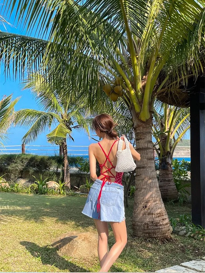 도트모노키니 땡땡이 수영복 여름비키니 비치웨어 워터밤 상세 이미지 19