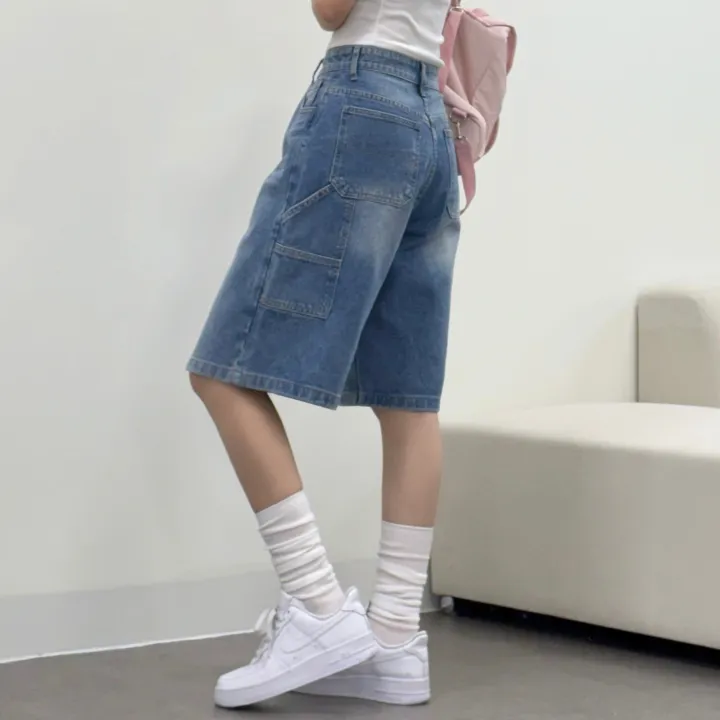 [카펜더버뮤다🐰/숏&롱/~2XL] 아일렛 카펜더 5부 7부 버뮤다 데님 숏팬츠 여름반바지 기장선택 남녀공용 하체커버 빅사이즈 (5Col) 상세 이미지 11