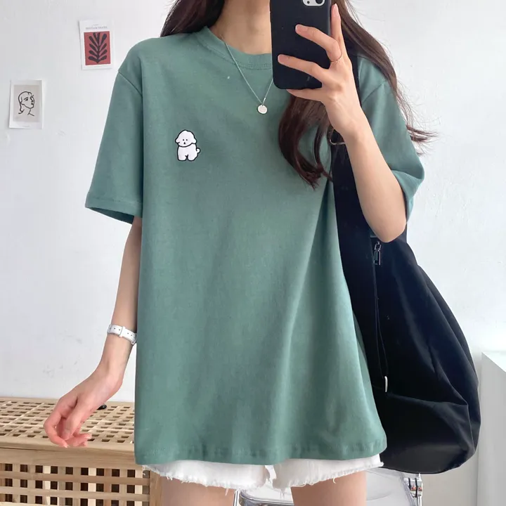 [묶음 할인/꾸안꾸] 귀여운 흰둥이 패치 반팔티 5color 상세 이미지 25