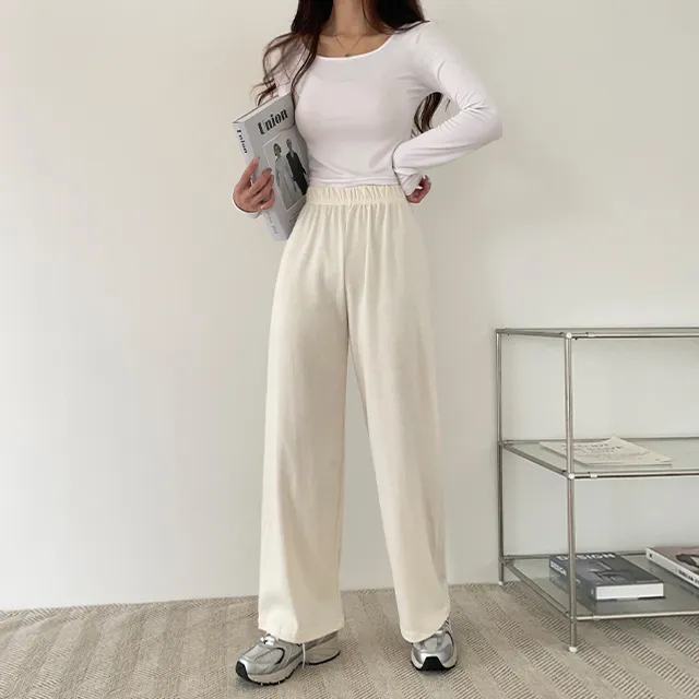 (키작녀,베이직,키큰녀) (기모선택가능!) 포시즌 밴딩와이드팬츠 트레이닝팬츠 4color 상세 이미지 27