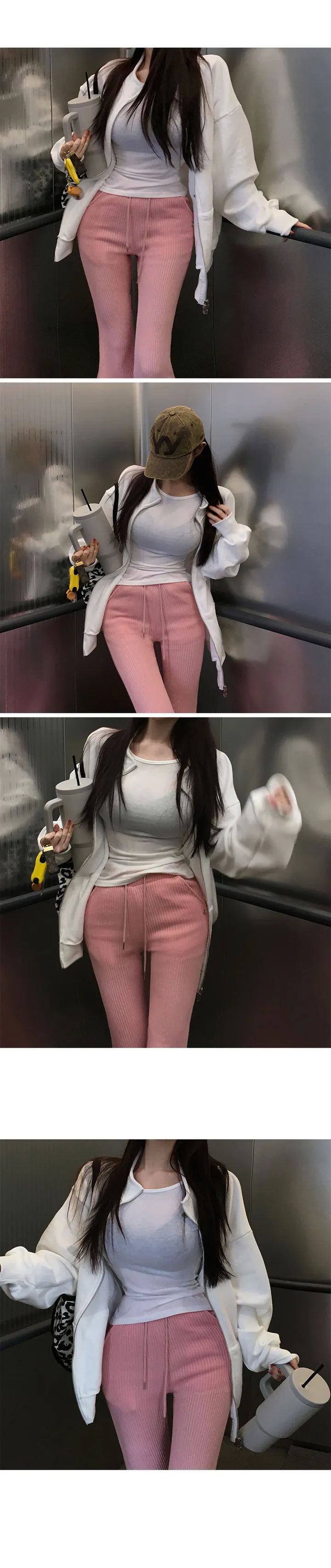 (2size)[매일입는/잘록허리!] made 레터 슬림 라운드 긴팔티 기본티 약기모 상세 이미지 20