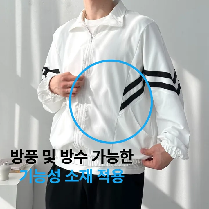 남녀공용 봄 가을 간절기 아우터 오버핏 바람막이 루즈핏 자켓 투라인오버핏바람막이 상세 이미지 4