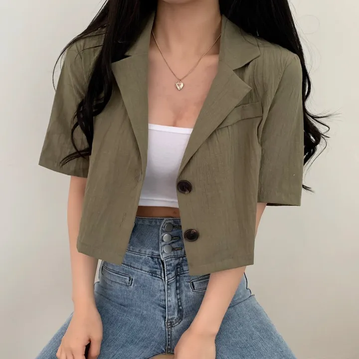 [베스트재진행] 린넨 크롭 반팔JK 상세 이미지 3