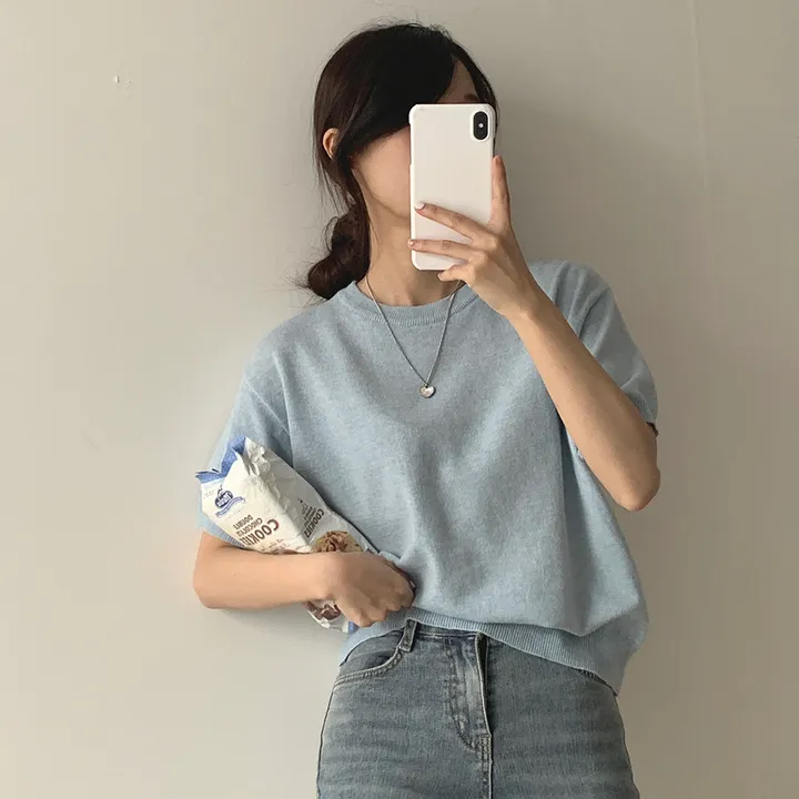 [ 샥출발*.* 데일리/9colors] 프루츠 라운드 반팔 니트 상세 이미지 14