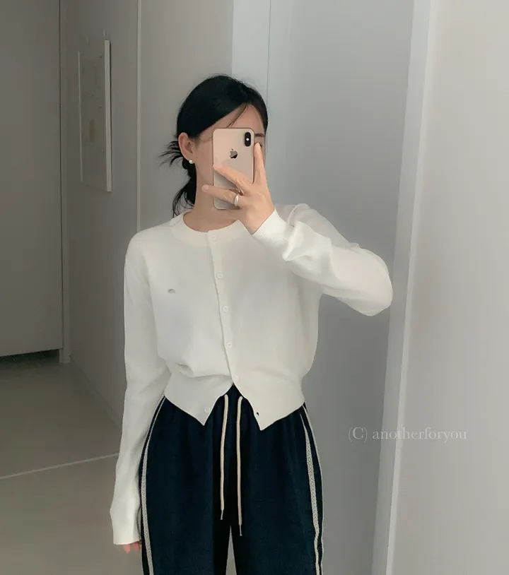 미니 심볼 펜던트 라운드 숏 가디건 4col : 어나더포유 상세 이미지 32