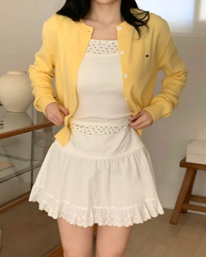 팔뚝살부각X /팬던트 가디건 봄가디건 세미크롭 크롭 니트 가디건 상세 이미지 152