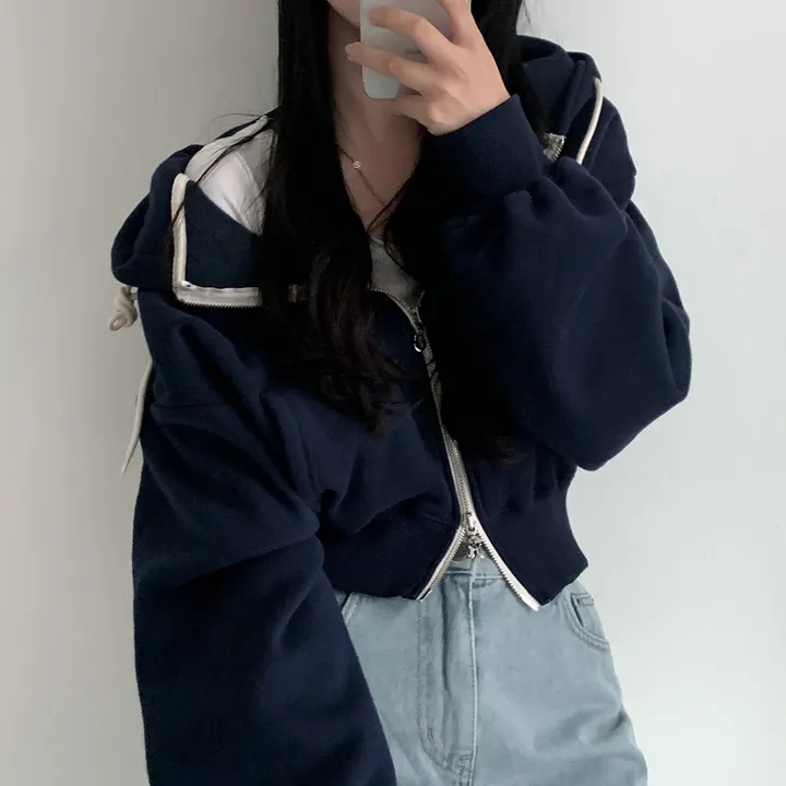 [완전인기✨/백염컬러 당일출고!] 자체제작 크치Made 꿈에 나온 핏, 투웨이 양기모 크롭 후드집업 ver 아우터 자켓 - zipup 상세 이미지 143