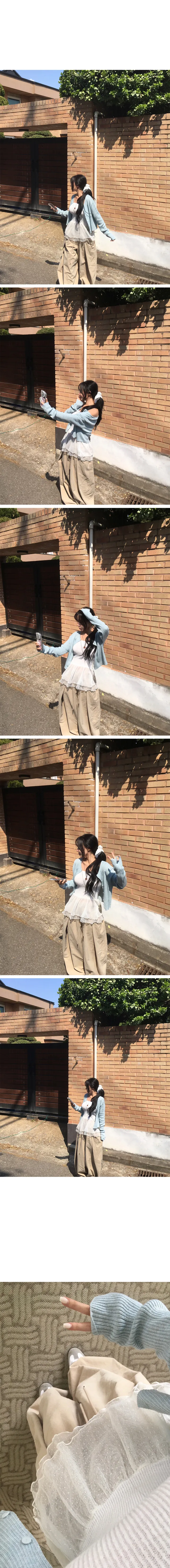 [핏보장템❤/말라핏] 골지 니트 루즈핏 여리 세미크롭 가디건 상세 이미지 6