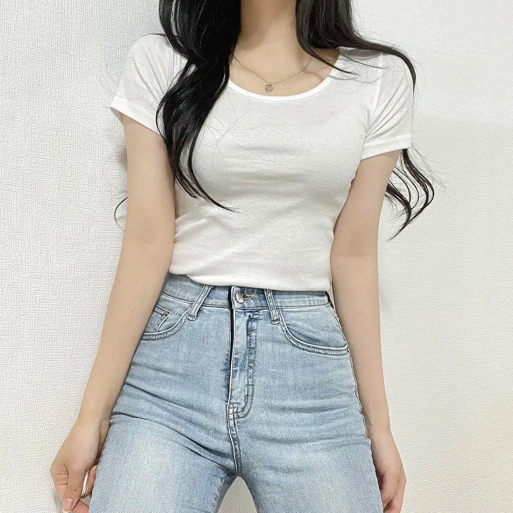 [🔥단독13컬러/7만장돌파🔥묶음할인]유넥 팔라인 이뻐보이는 VER2. 쫀쫀 면 반팔티셔츠 상세 이미지 5