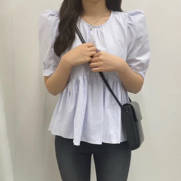 (전색상당일발송!) 파스텔 셔링 퍼프 블라우스 3color 상세 이미지 18