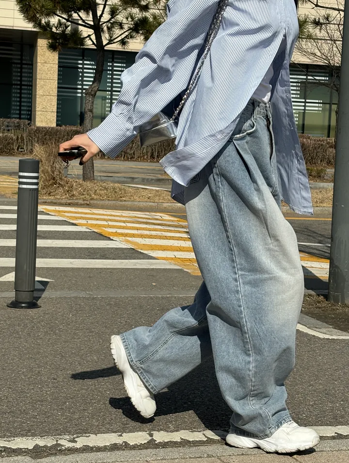 데일리 마린 핀턱 벌룬 와이드팬츠 상세 이미지 8