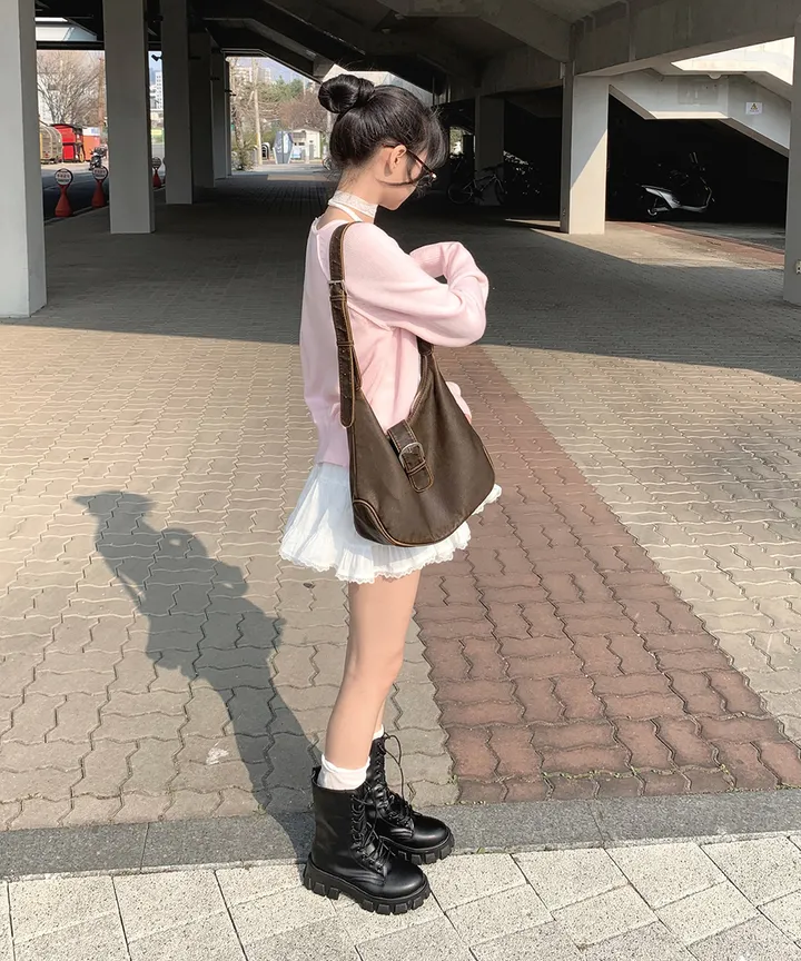 [데일리🫧벚꽃룩] 부코 펜던트 브이넥 니트 가디건 봄 가을 / 벚꽃룩 개강룩 데이트룩 여름가디건 여름니트 클래식블랑 상세 이미지 25