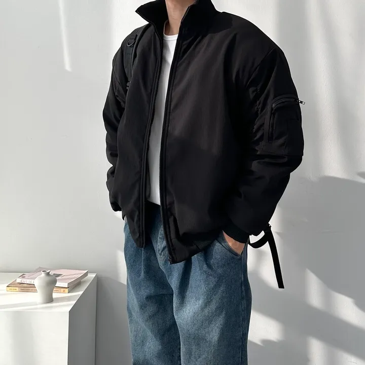 핏보장 남녀공용 숏패딩 집업 오버핏 아우터 잠바 패딩 점퍼 오버핏스탠드넥항공점퍼 상세 이미지 17