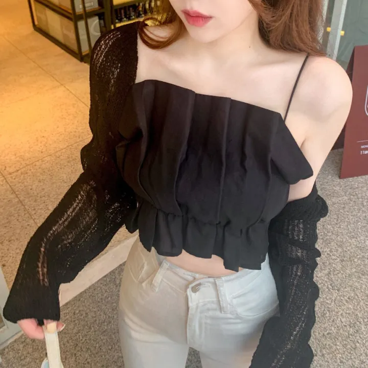 [초여리핏!!살탐방지] 여름필수템 에어컨 바람막이 루즈핏 그물 부클 숄 가디건 여름 아우터 니트 크롭 볼레로 가디건 6color 상세 이미지 15