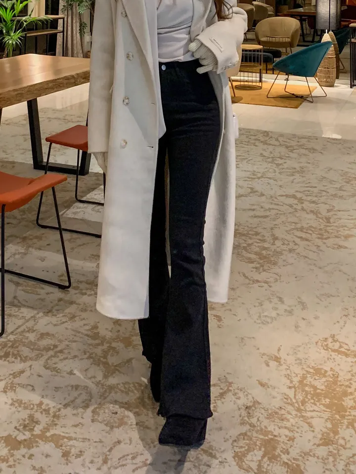 [따뜻기모🖤3기장5사이즈] 인생핏 쫀쫀 스판 슬림 딥블랙 허리밴딩 부츠컷 팬츠 하이웨스트 기모 면바지 기본 롱 숏 봄 간절기 S M L XL 2XL 상세 이미지 25