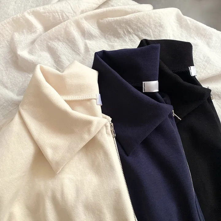 [여름/예쁜데일리!] 볼륨 카라 투웨이 무지 크롭집업 반팔 3color 상세 이미지 25