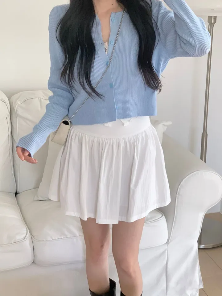 레이 여름 린넨 골지 크롭 라운드 긴팔 가디건 (9color) [ 봄 여름 살안타템 데일리룩 기본 베이직 ] 상세 이미지 34