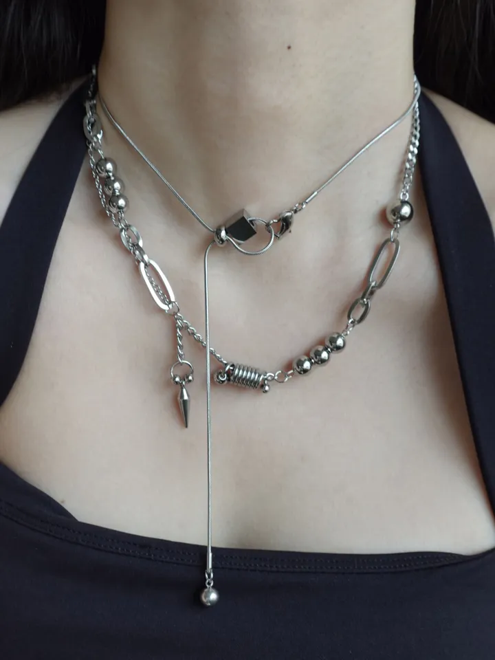 [써지컬] pierce drop necklace | 피어싱 볼 드롭 목걸이 상세 이미지 17