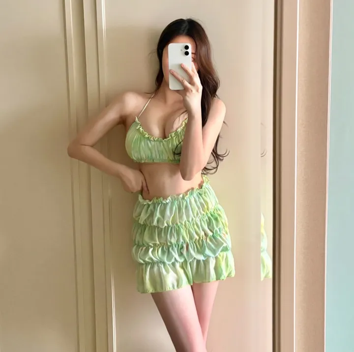 (M-XL) 캉캉비키니 주름 탱키니 쓰리피스비키니 스커트비키니 상세 이미지 5