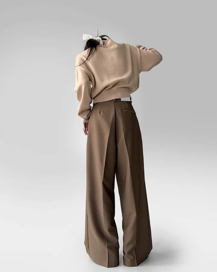 [~3XL/2기장] 르네상스 모더니즘 더블 핀턱 통 와이드 루즈핏 슬랙스 긴바지 롱팬츠 상세 이미지 42