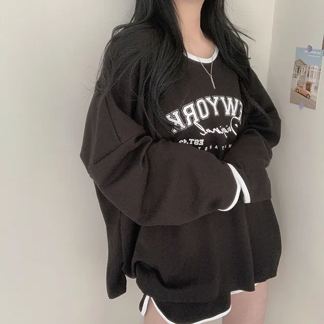 [여름 세트상품!] 랍빠포인트 뉴욕 박시핏 부드러운 트레이닝세트 긴팔 반바지 상세 이미지 10