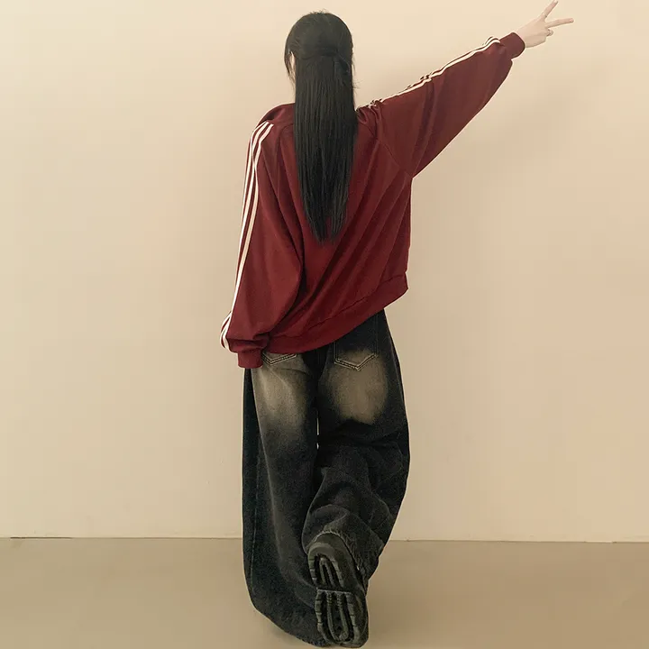 [간절기필수!] 오버핏 투웨이 힙블록코어 하이넥 배색 라인 나그랑 트랙 집업 스포티스파이스 축구유니폼 상세 이미지 9