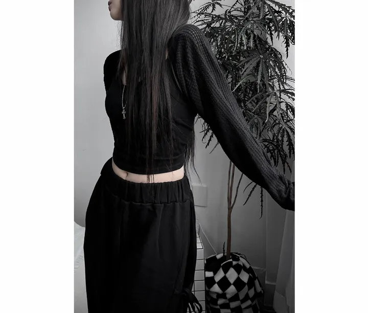 bolero strap waffle cardigan 상세 이미지 16