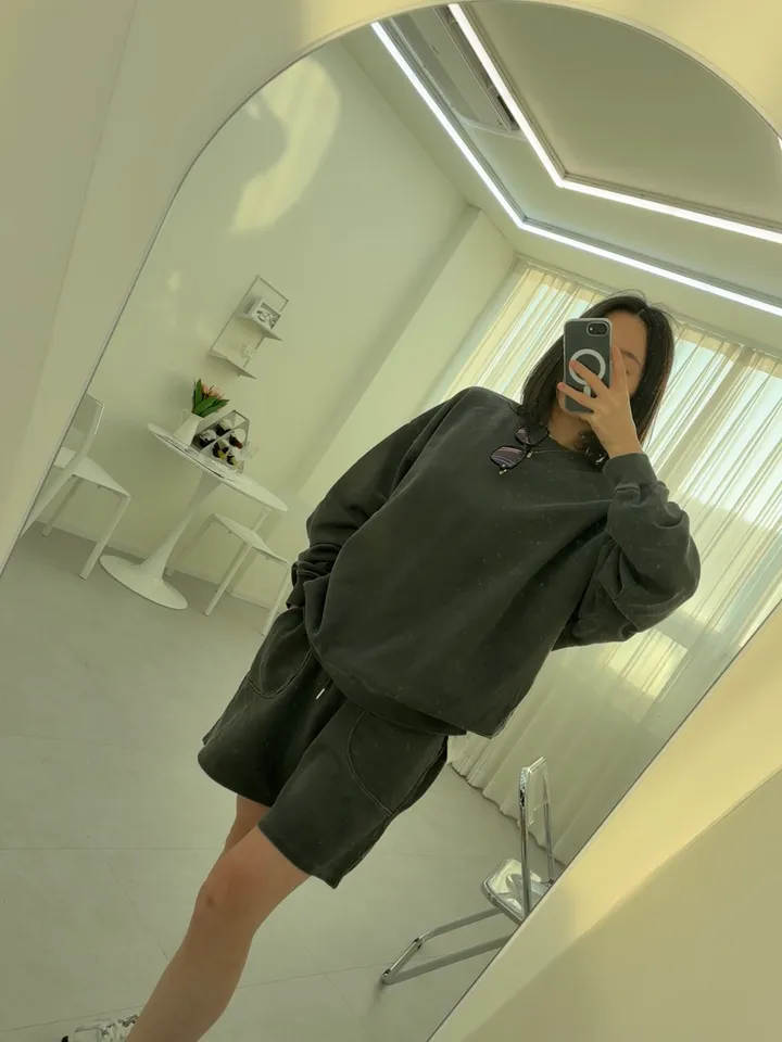 집앞마실룩 피그먼트 트레이닝set 2color 스트릿 오버핏 셋업 상세 이미지 6