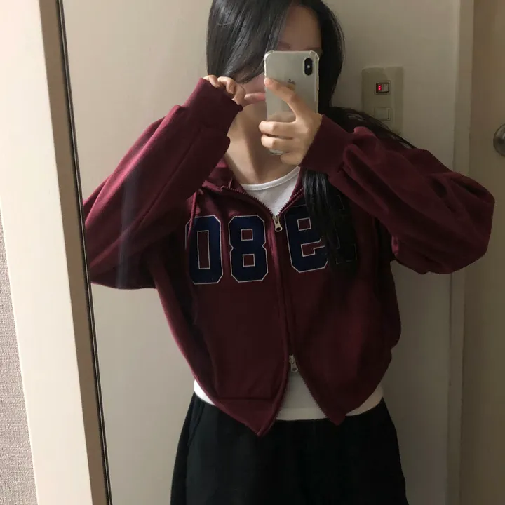 [기모추가!가을신상🤎]투웨이 도톰 자수 레터링 후드집업 7color 상세 이미지 20