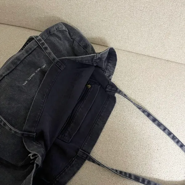 데님 레터링 빈티지 에코백 상세 이미지 32