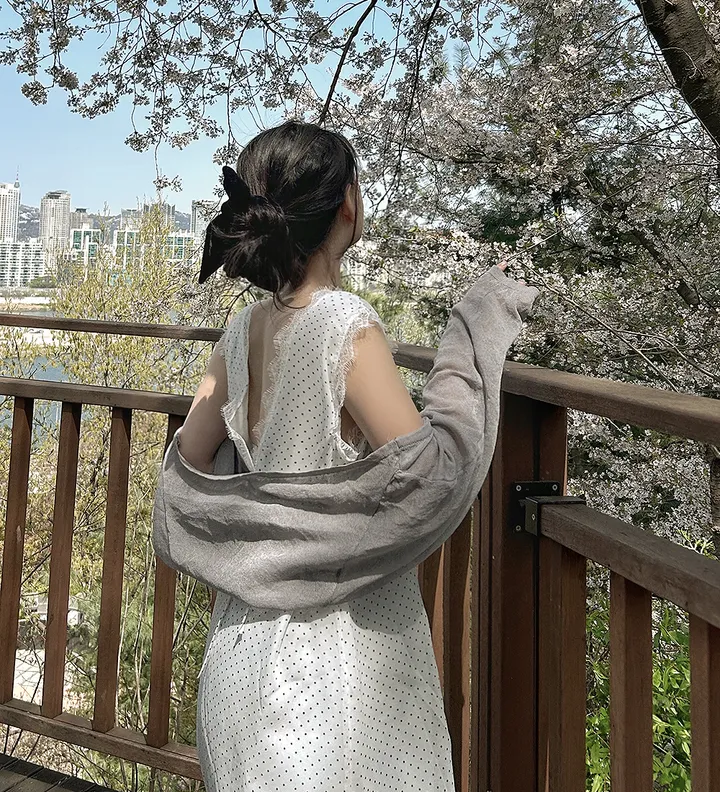 [1+1 할인!] 린조 시스루 볼레로 가디건 여름가디건 볼레로가디건 시스루 니트가디건 크롭 볼레로가디건 상세 이미지 13