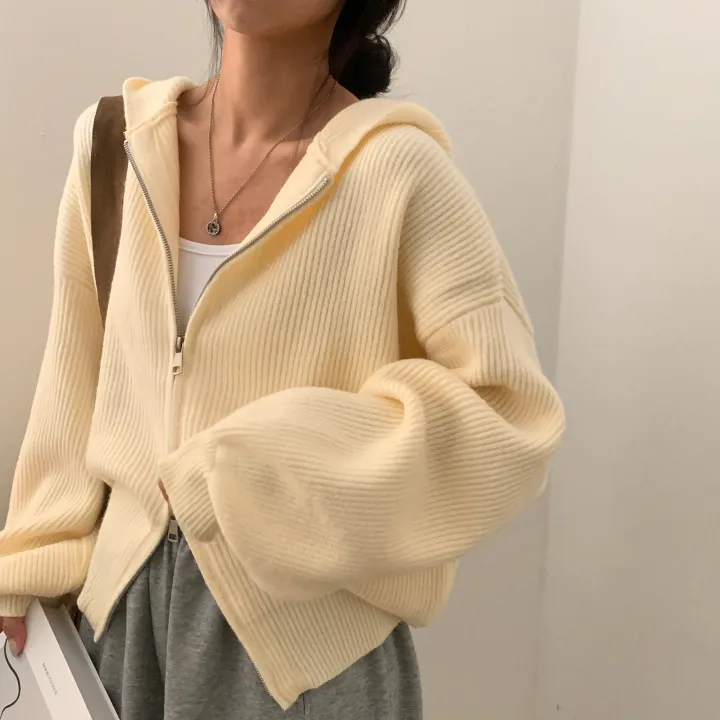 [후기보장✨/폭닥소재] 포근핏, 왕루즈핏 투웨이 니트 후드집업,점퍼 - 5color 상세 이미지 5