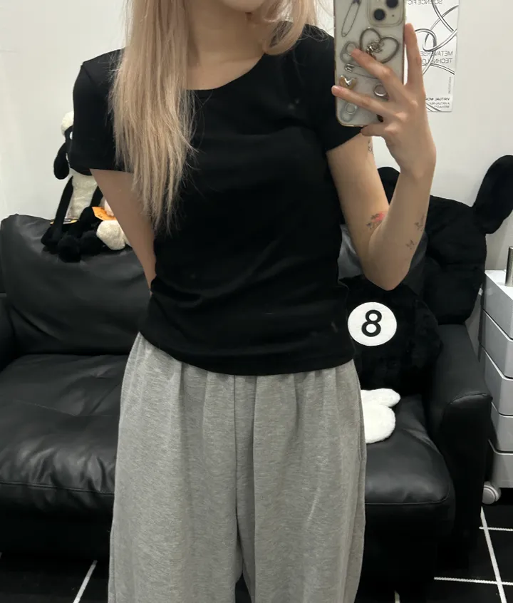 [🎀누적판매 2천장🎀] Butter slimfit u-neck short sleeve T 버터 슬림핏 유넥 반팔티 상세 이미지 35