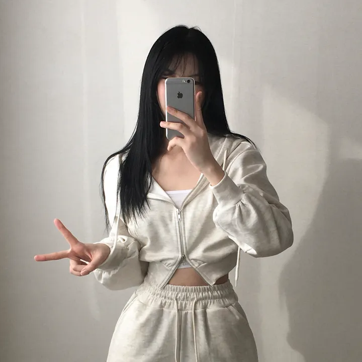 만족도100% 휘뚤마뚤 무지 투웨이 크롭후드집업 4color 상세 이미지 37