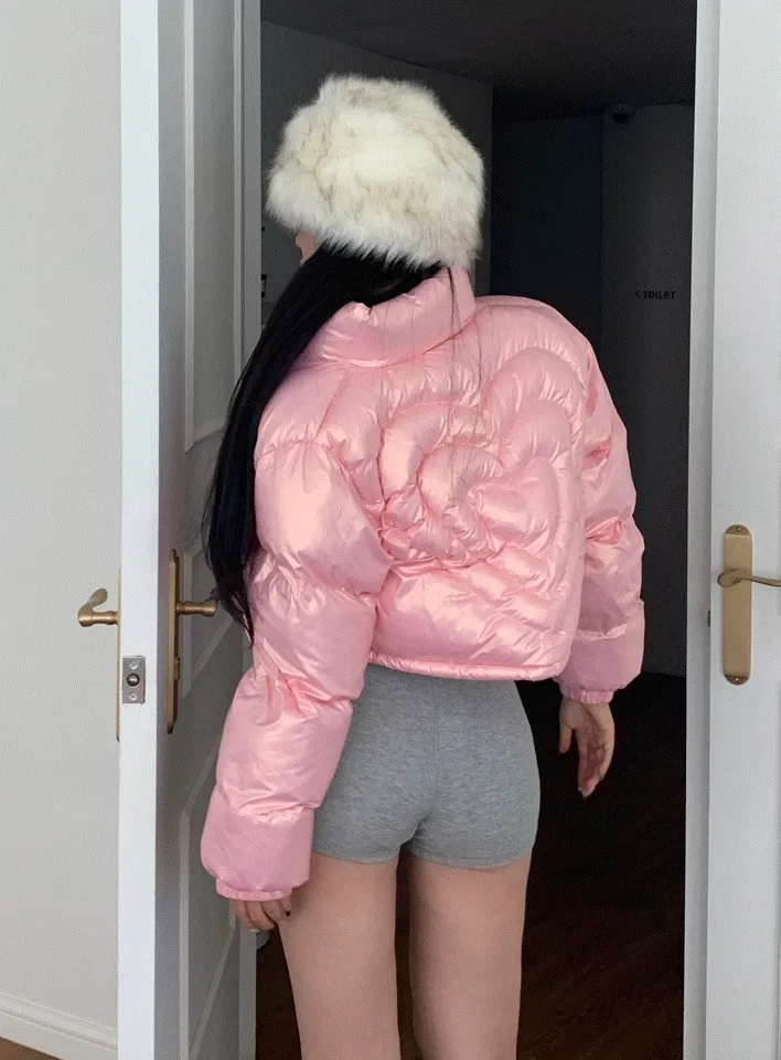 💗🤍전컬러당일발송🤍💗 크롭패딩 겨울신상 글로시패딩 유광패딩 숏패딩 스트링패딩 투웨이패딩 발레코어룩 y2k 크롭 숏 패딩 점퍼 상세 이미지 1