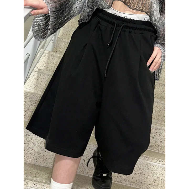 [UNISEX/기획특가/2size!]원턱 라인 루즈 와이드 버뮤다 트레이닝 하프 팬츠(5color) 상세 이미지 4