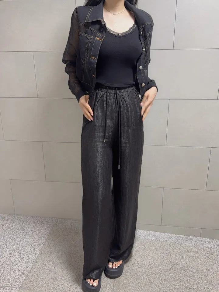 ⚡️블랙 당일⚡️스티치 시스루 썸머 자켓 상세 이미지 22
