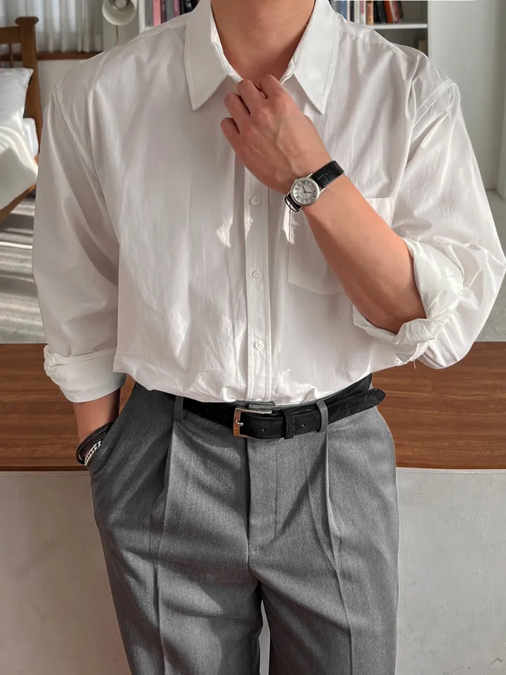 소가죽 원형 손목시계 사각 소가죽 데일리 심플 가죽시계 메탈 레더 남친룩 하객룩 봄 가을 상세 이미지 8