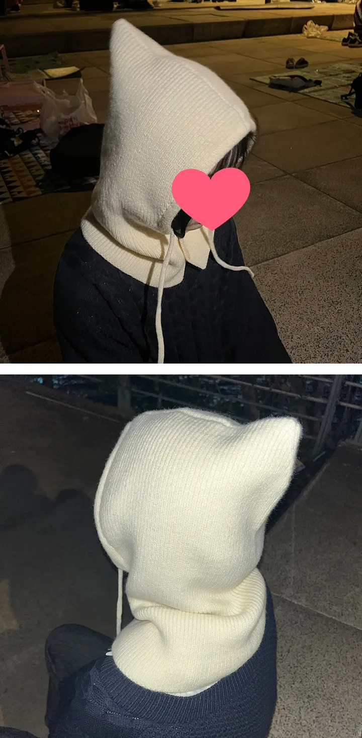 [리뷰증명🔥고퀄/당일🚀] 왕도톰 와이드 니트 넥워머 남녀공용 커플 겨울모자 후드 바라클라바 상세 이미지 21
