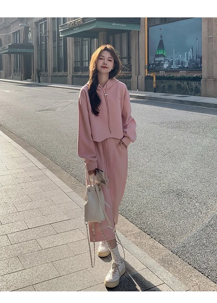 ❣️러블리❣️ 상하의 세트 후드티 치마 간절기 여리여리 귀염핏 여신핏 봄 가을 코디세트 트레이닝세트 트레이닝복 상세 이미지 9