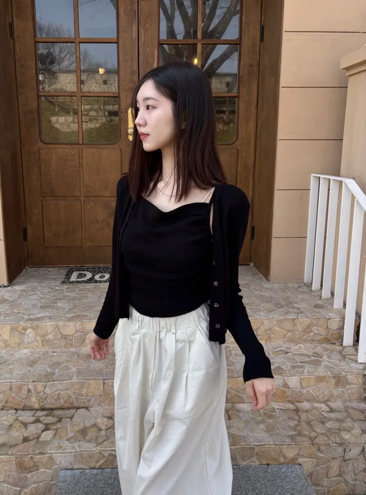 촉촉 슬림핏 루즈핏 나시가디건 set (여름필수템,여리핏) 상세 이미지 8