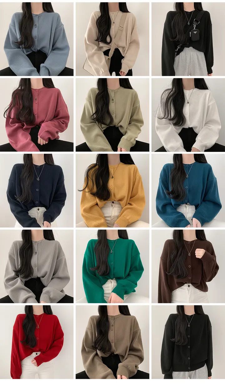 심쿵 단추 라운드가디건 [14color] 상세 이미지 1